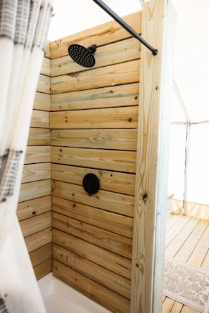 Shower - Site #01 Double Safari Tent with ensuite bath (Orange Beach)