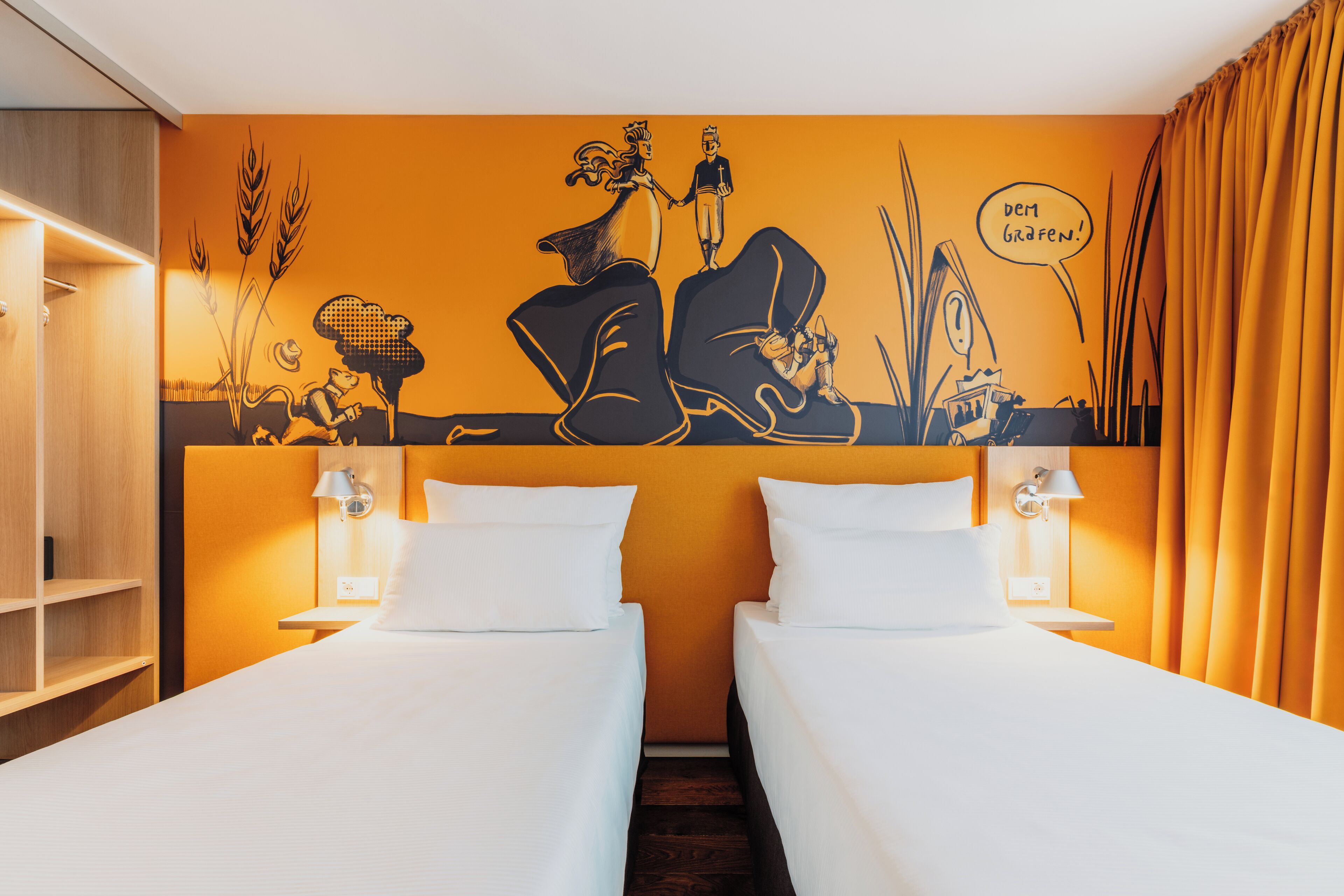 Hypo-allergenic bedding, in-room safe, individually decorated