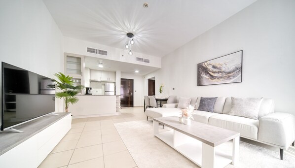 Standard Apartment, City View | Living area - KOHH - 1BR in Oasis Residence 6 (Dubai)