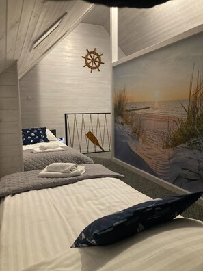 บ้านพัก | 4 ห้องนอน, ตกแต่งพิเศษโดยเฉพาะ, ผ้าปูที่นอน