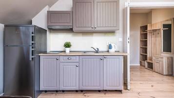 Apartment | Private kitchen | Electric kettle, toaster, highchair