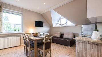 Apartment | Private kitchen | Electric kettle, toaster, highchair