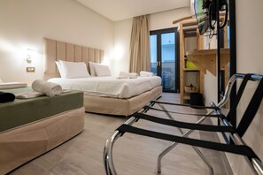 Superior Double Room, Balcony, City View | Living area | TV - Ocean 11 Hotel (Skiathos)
