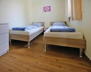3 bedrooms, individually furnished, bed sheets