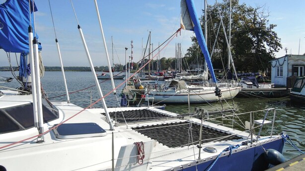 A marina with several sailboats docked. - Holiday Home in Nowe Warpno Jagoda (Nowe Warpno)