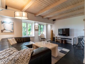 House | Living room - Reetgedecktes Ferienhaus in Westerhever mit Sauna (Westerhever)