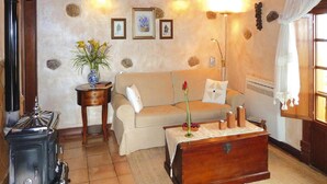 House | Living room | Fireplace - Seaview Holiday Home for 4 (Guia de Isora)