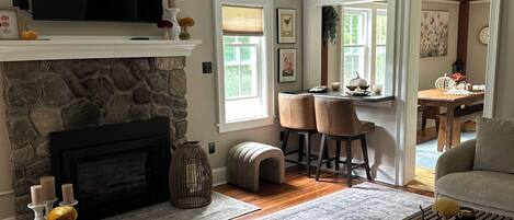 TV connectée, cheminée