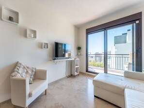Apartment | Living room - Modernly Designed Holiday Flat in Mijas Costa (Mijas)