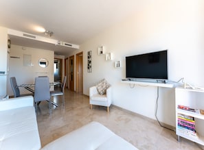 Apartment | Living room - Modernly Designed Holiday Flat in Mijas Costa (Mijas)