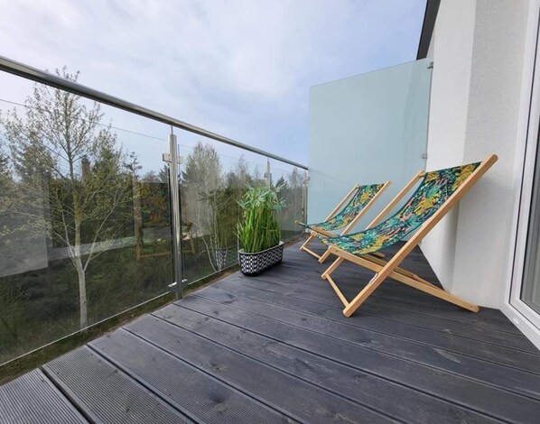 Balcony - Apartment in Gaski Near Lighthouse & Beach (Mielno)