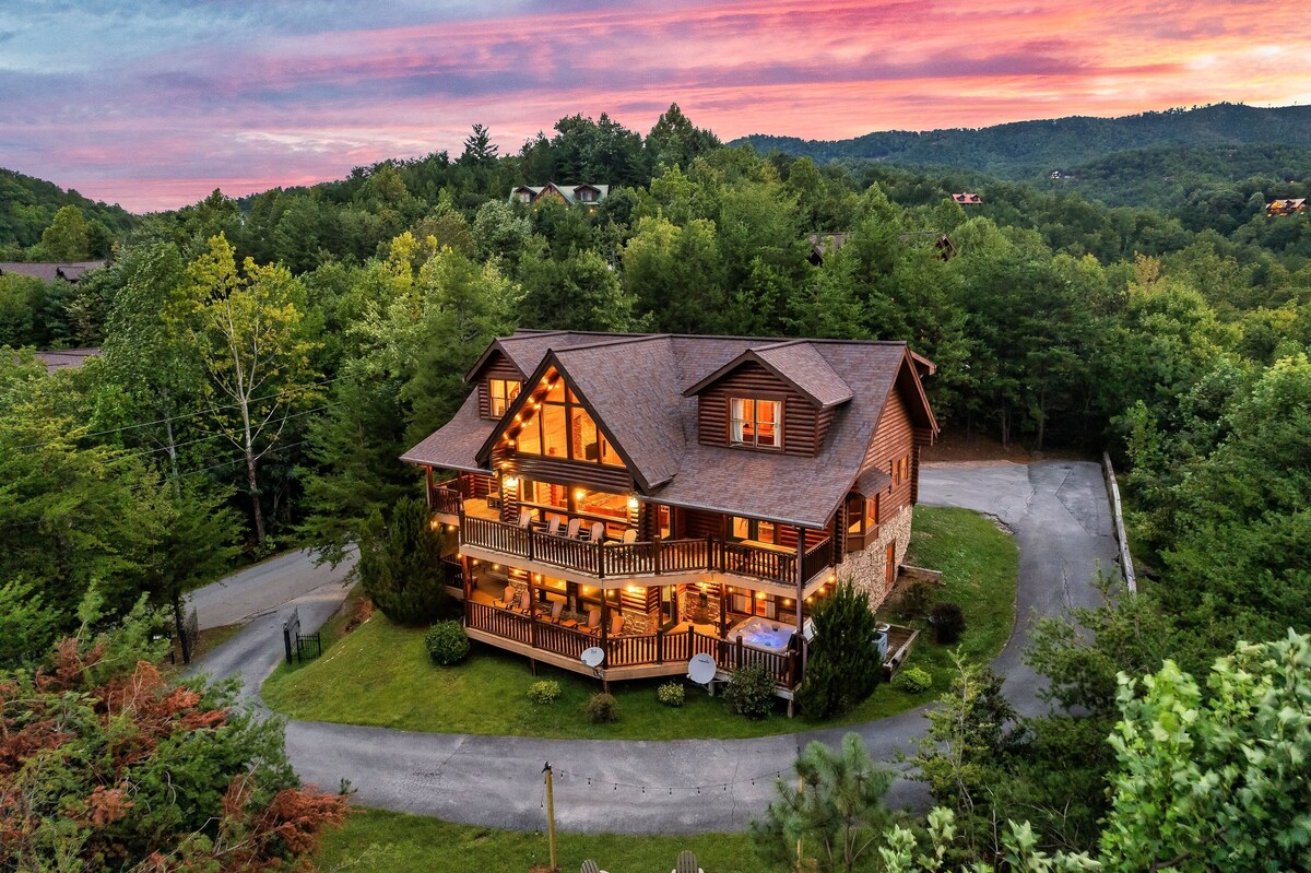 Photo 63 of Sky Walk Lodge! Sleeps 22, Mountain View, Full Game Room!