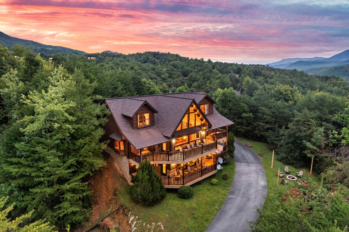 Photo 62 of Sky Walk Lodge! Sleeps 22, Mountain View, Full Game Room!