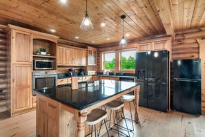 Fridge, microwave, oven, stovetop - Luxury Cabin w/View! Sleeps 22, Movie Rm, Game Rm! (Gatlinburg)