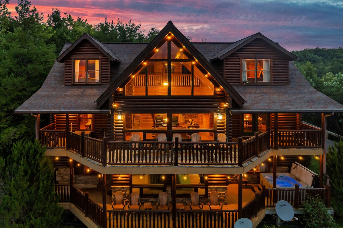Photo 113 of Sky Walk Lodge! Sleeps 22, Mountain View, Full Game Room!