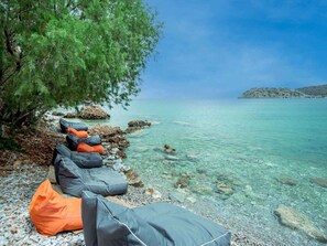 Privatstrand in der Nähe, Liegestühle