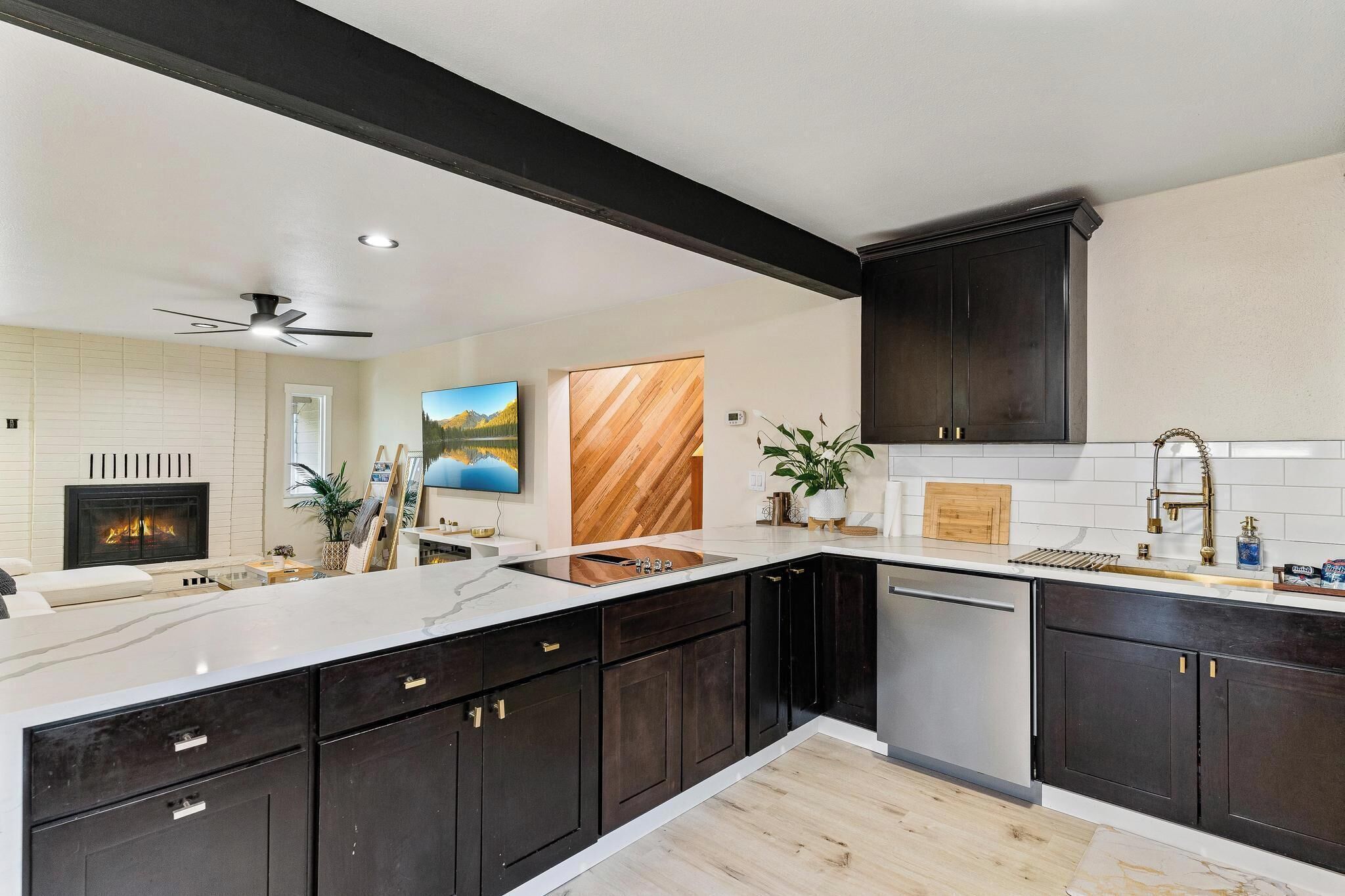 Kühlschrank, Mikrowelle, Herdplatte, Geschirrspüler