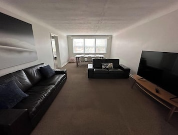 Living room with dining area.
