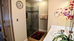 Dusche, Haartrockner, Handtücher