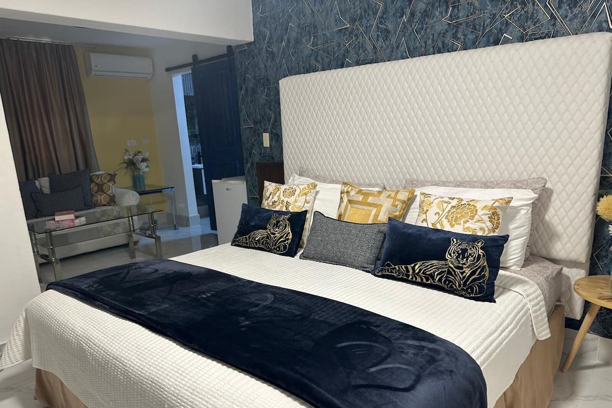 Habitación ejecutiva | 1 dormitorio, cortinas opacas, wifi gratis y ropa de cama