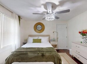 2 bedrooms, iron/ironing board, travel crib, WiFi