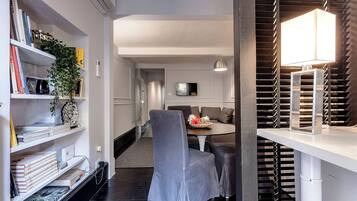 Apartment | Living area | 24-inch flat-screen TV with digital channels