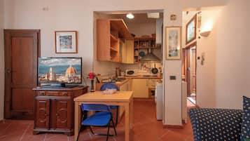 Apartment | Private kitchenette | Full-size fridge, microwave, stovetop, dishwasher