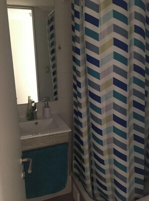 Hair dryer, soap, toilet paper