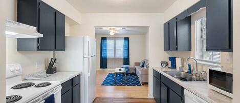 Microwave, oven, stovetop, dishwasher