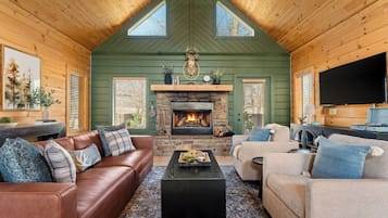 Smart TV, fireplace, video games, books