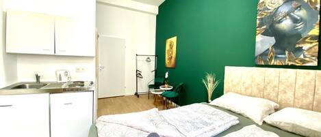 1 makuuhuone, vuodevaatteet