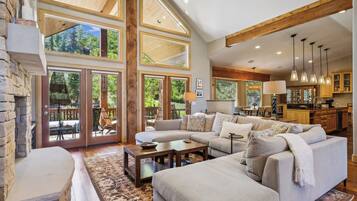 Smart TV, fireplace, stereo, offices