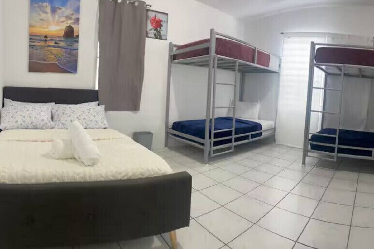 2 bedrooms, down comforters, iron/ironing board