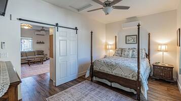 1 bedroom, desk, iron/ironing board, travel crib