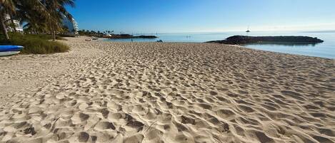 On the beach, beach towels