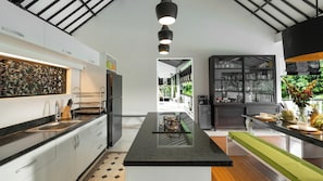 Villa, 3 Bedrooms, Pool View | Private kitchen