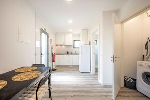 Fridge, microwave, coffee/tea maker, toaster