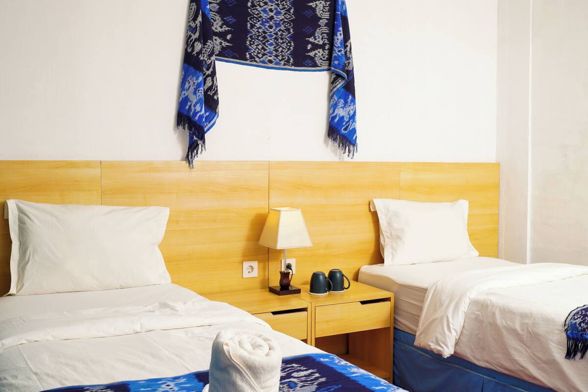Kamar Twin Deluks, Bebas Asap Rokok, pemandangan halaman | Wi-Fi gratis dan seprai linen