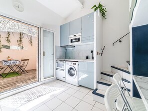 Microwave, oven, dishwasher, highchair
