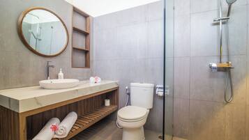 Basic House | Bathroom | Shower, towels, soap, shampoo