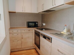 Microwave, oven, dishwasher, high chair