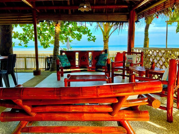 Outdoor banquet area