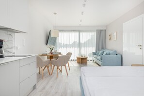 Monolocale, balcone, lato lago | Soggiorno