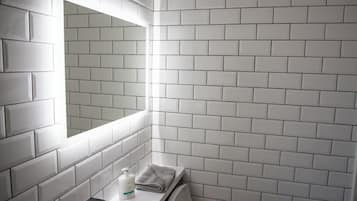 Hair dryer, towels, toilet paper