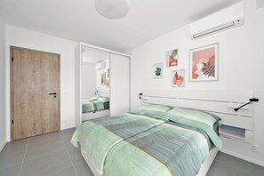 奢華公寓, 廚房, 城市景觀 | 1 間臥室、高級寢具、記憶床墊、獨特裝潢