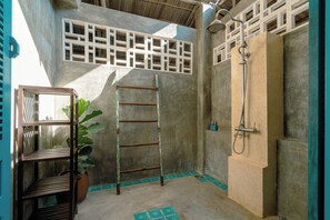 Family Villa, Beach View | Bathroom | Free toiletries, hair dryer, towels, soap - Holiday Villa 3BR Sea View An Bang Beach (Da Nang)