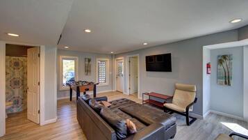 TV, foosball, offices