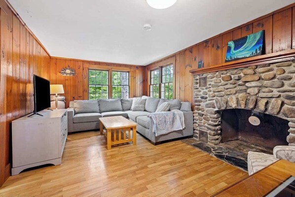 TV, fireplace, video games, offices