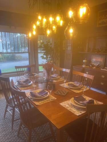 An antique, hundred year old colonial house with beautiful architectural details