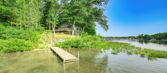 Private Island: Home in Belding w/ Dock & Grill!